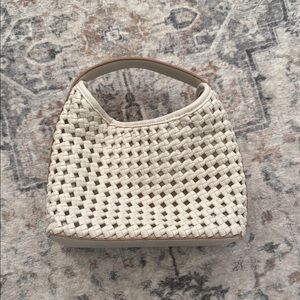 a new day Cream Woven Mini Bag